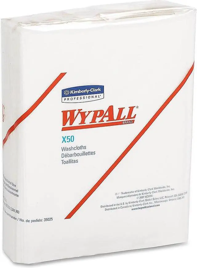 Alt view image 5 of 17 - WYPALL X50 Wipers, 10 x 12 1/2, White
