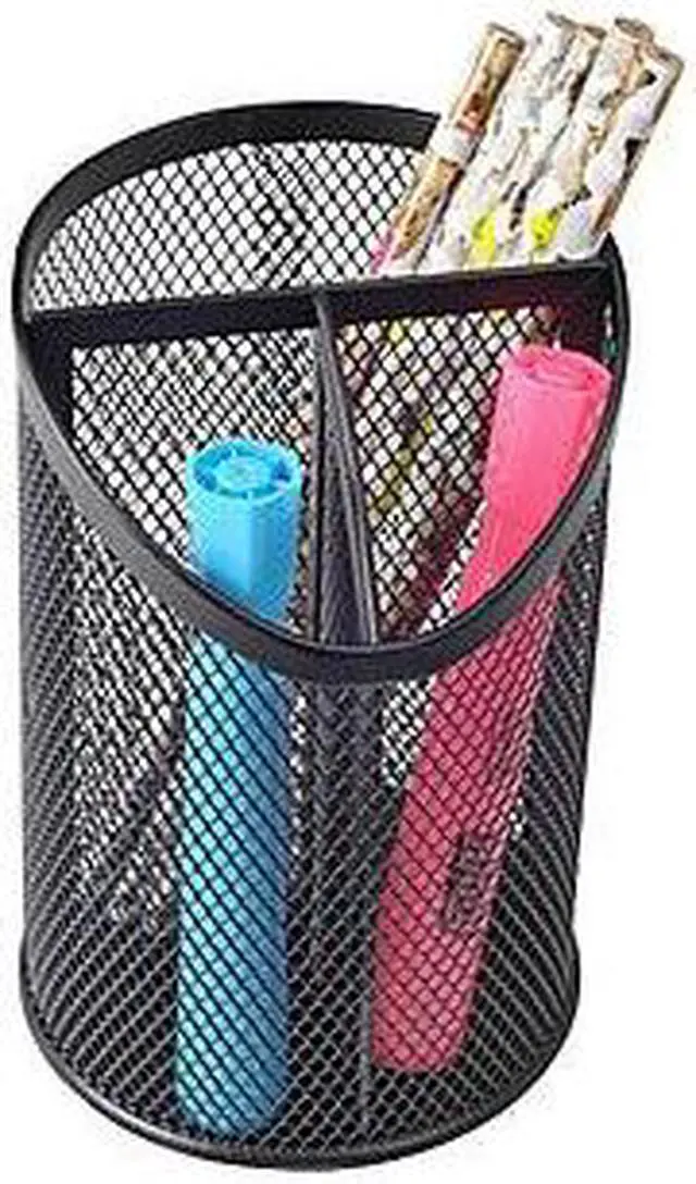 Alt view image 3 of 4 - Lorell Pencil Cup Divided 4"Wx6"H Black 84140