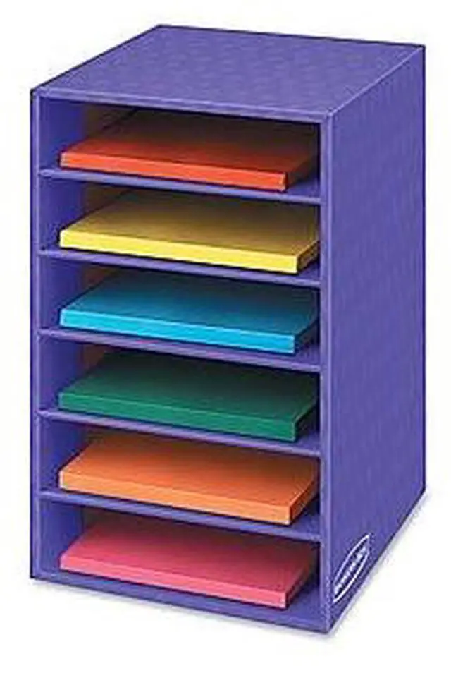 Alt view image 6 of 14 - Vertical Classroom Organizer, 6 Shelves, 11 7/8 X 13 1/4 X 18, Purple