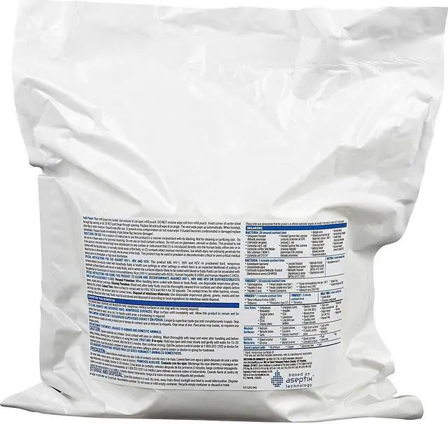 Alt view image 4 of 7 - Clorox Healthcare CLO30827 Hydrogen Peroxide Cleaner Disinfectant Wipes Refill, 185 Count
