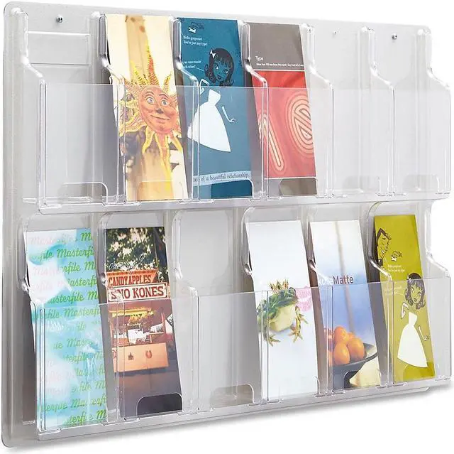 Alt view image 11 of 20 - Safco Reveal Clear Literature Displays 12 Compartments 30 w x 2d x 20 1/4h Clear
