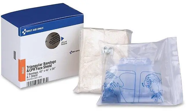 Alt view image 5 of 10 - First Aid Only Triangular Sling/Bandage and CPR Mask 2 Pieces 90643