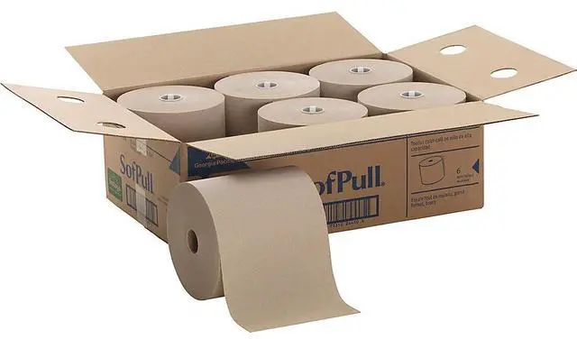 Alt view image 7 of 12 - Georgia Pacific Professional Hardwound Roll Paper Towel Nonperforated 7.87 x 1000ft Brown 6 Rolls/Carton 26480