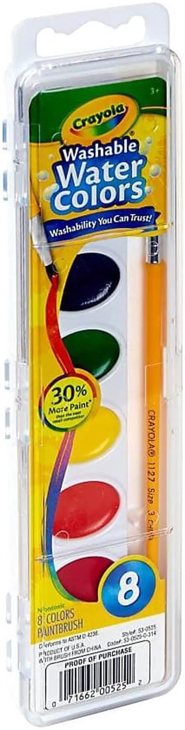 Alt view image 10 of 20 - Crayola Washable Watercolor Paint, 8 Assorted Colors, Palette Tray 530525