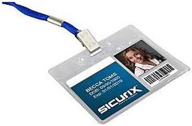 Alt view image 9 of 15 - SICURIX Vinyl Punched ID Badge Holders - Horizontal - Horizontal - 2.5" x 3.5" x - Vinyl - 50 / Pack - Clear