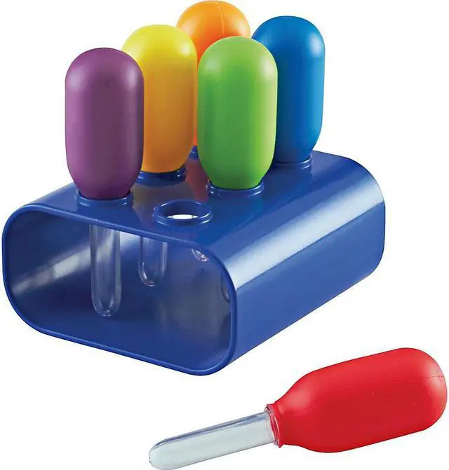 Alt view image 5 of 15 - Learning Resources Primary Science Jumbo Eyedroppers with Stand (LER2779) LER2779 LEARNING RESOURCES