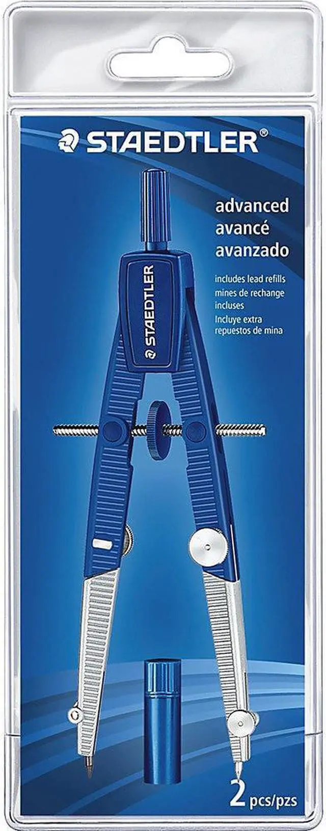 Alt view image 3 of 7 - Staedtler 2-piece Advanced Student Compass - Metal, Plastic - Blue, Silver - 1 Each