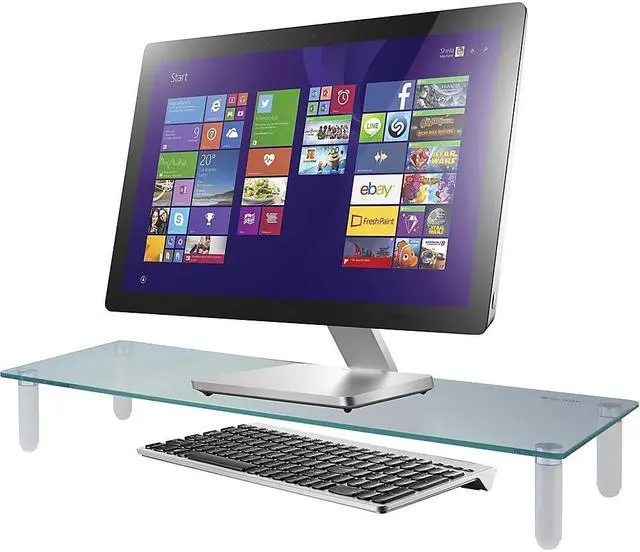 Alt view image 4 of 14 - Kantek Glass Monitor Riser White MS370