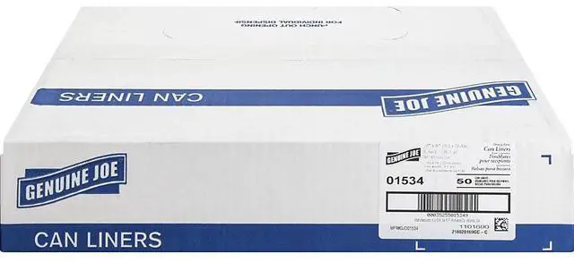 Alt view image 6 of 12 - Genuine Joe Heavy-Duty Trash Bags 1.5 Mil 40-45 Gallon 50/CT Black 01534