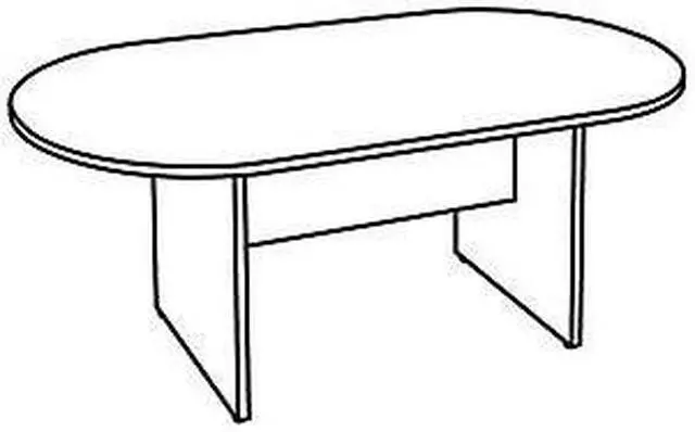 Alt view image 4 of 11 - Lorell Oval Conference Table Top/Base 72"x36"x29-1/2" Cherry 87373