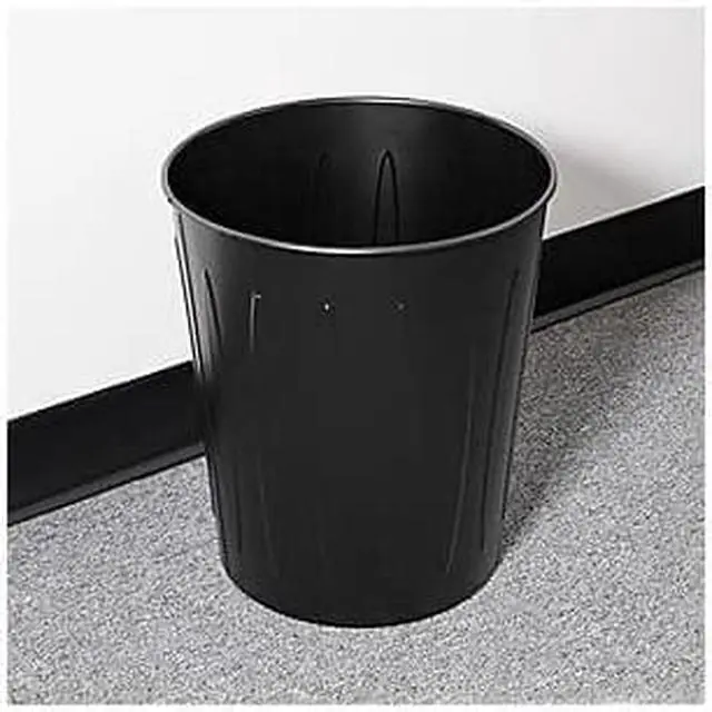 Alt view image 6 of 11 - Genuine Joe Steel 6 Gallon Fire-safe Trash Can - 6 gal Capacity - 14" Height x 13" Depth - Metal, Steel - Black  GJO5889