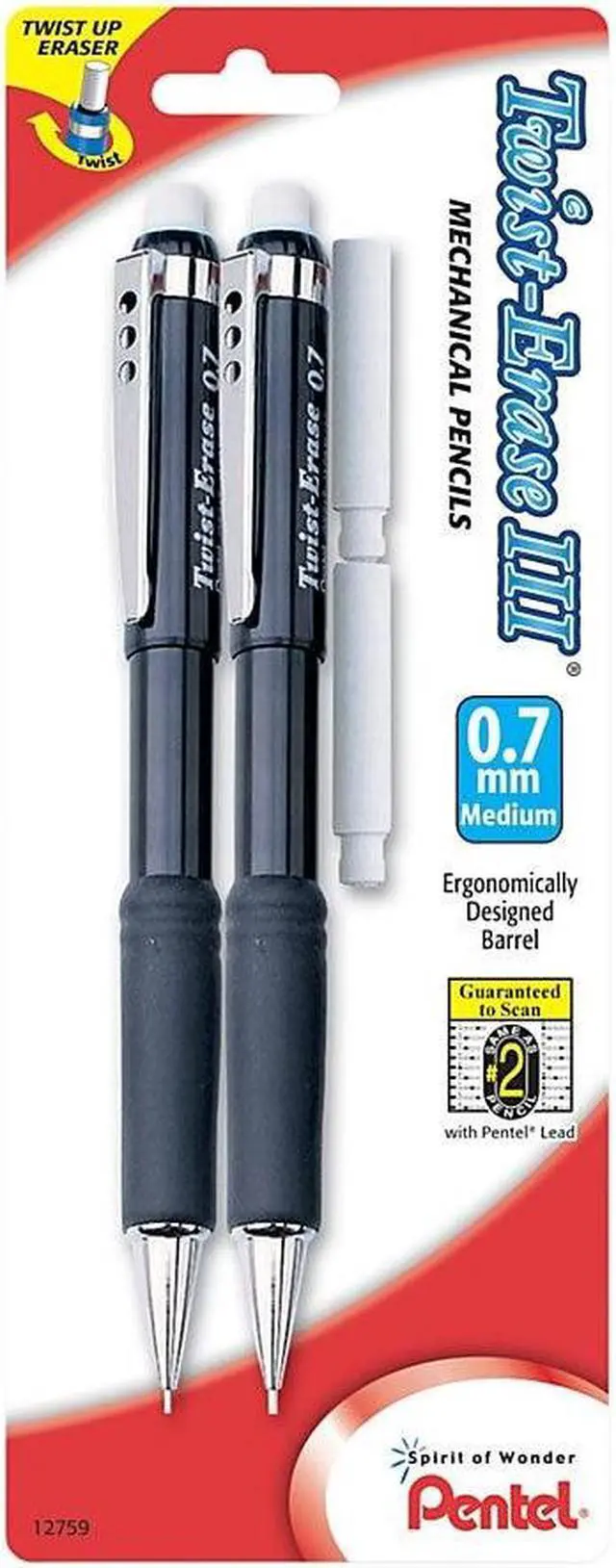 Alt view image 9 of 10 - Twist-Erase III Mechanical Pencil, 0.7 mm, Assorted Colors, 2/Pack