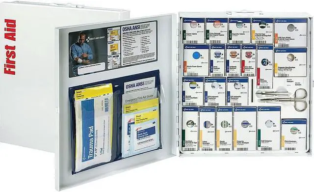 Alt view image 10 of 14 - First Aid Only FAO746000 First Aid Kit Cabinet, White - 50 Persons