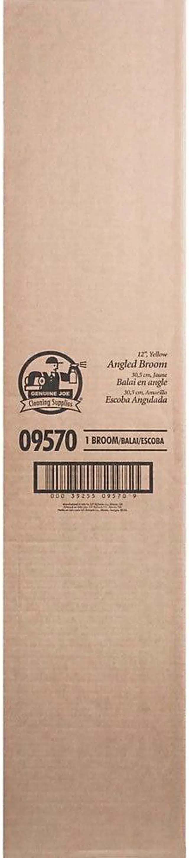 Alt view image 3 of 9 - Genuine Joe Angle Broom High Performance Bristles 12-1/2" W Yellow 09570