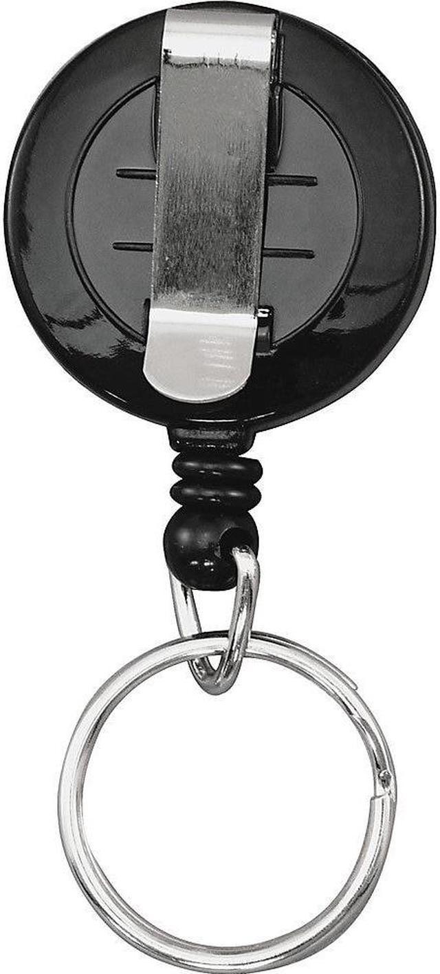 Advantus Clip-on Ring Retractable ID Reel - 12 / Box - Black