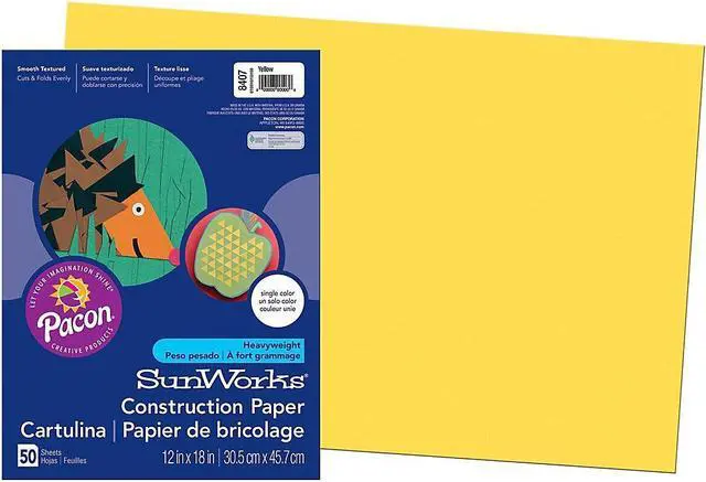 Alt view image 4 of 8 - Sunworks Construction Paper, 58lb, 12 X 18, Yellow, 50/Pack 8407
