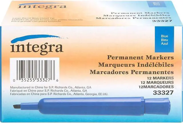 Alt view image 6 of 14 - Integra Permanent Marker Chisel Tip Blue 33327
