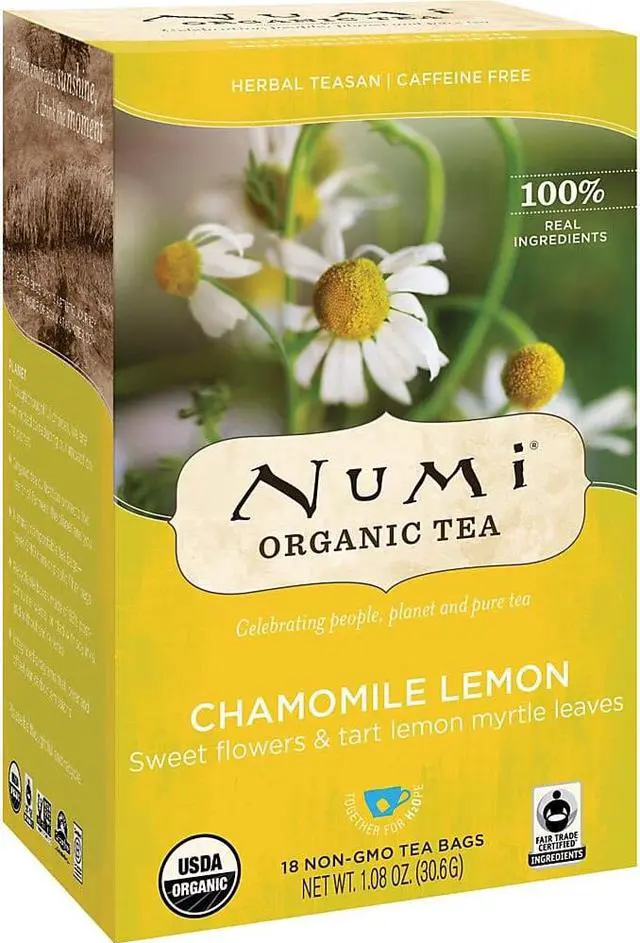Alt view image 3 of 5 - Numi Organic Teas and Teasans 1.8oz Chamomile Lemon 18/Box 10150