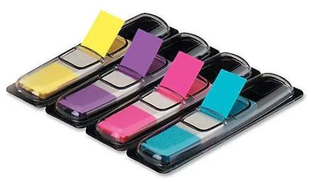 Alt view image 13 of 20 - 3M 6834AB Small Flags in Dispensers Four Bright Colors 35 per Color 4 Dispensers Pack
