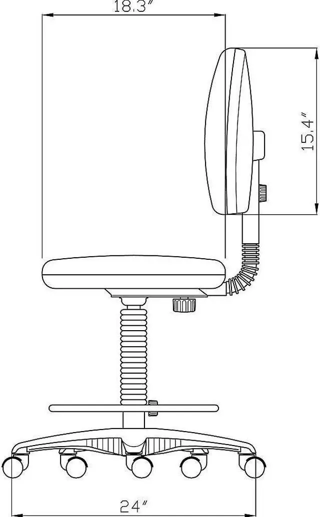 Alt view image 5 of 12 - Lorell Adjustable Multi Task Stool 24"x24"x40-1/2"x50-1/2" Black 80008