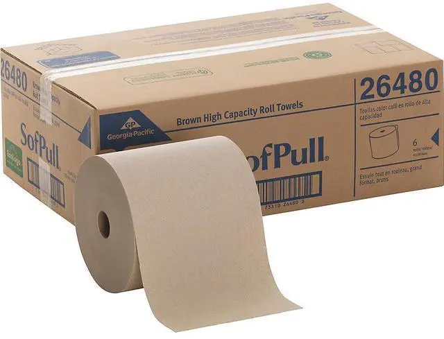 Alt view image 2 of 12 - Georgia Pacific Professional Hardwound Roll Paper Towel Nonperforated 7.87 x 1000ft Brown 6 Rolls/Carton 26480