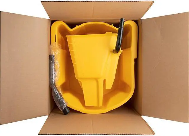 Alt view image 7 of 11 - Genuine Joe Mop Bucket Wringer Combo 3" Casters 26 qt. Yellow 60466