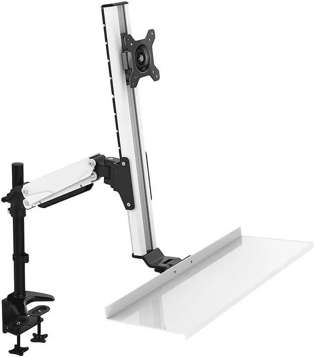 Main image of Lorell Mounting Arm for Monitor, Keyboard, Mouse - Black, Silver - Black, Silver