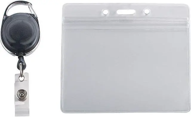 Alt view image 3 of 14 - Advantus Badge Reel Holder Combo Pack - Horizontal - Vinyl - 10 / Pack - Black/Clear  AVT91130