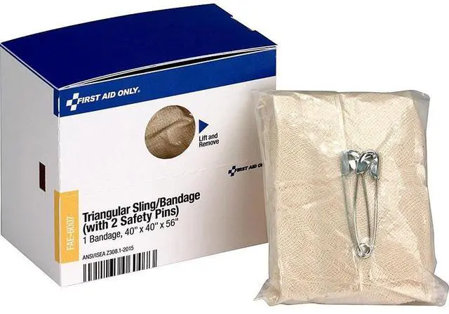 Alt view image 9 of 14 - First Aid Only Triangular Sling/Bandage, 40” x 40” x 56”, 2 Safety Pins/1 Bandage/Box