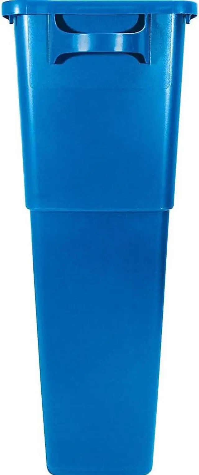 Alt view image 11 of 19 - Genuine Joe Recycling Container 23 Gallon 22-1/2"x11"x30" Blue 57258