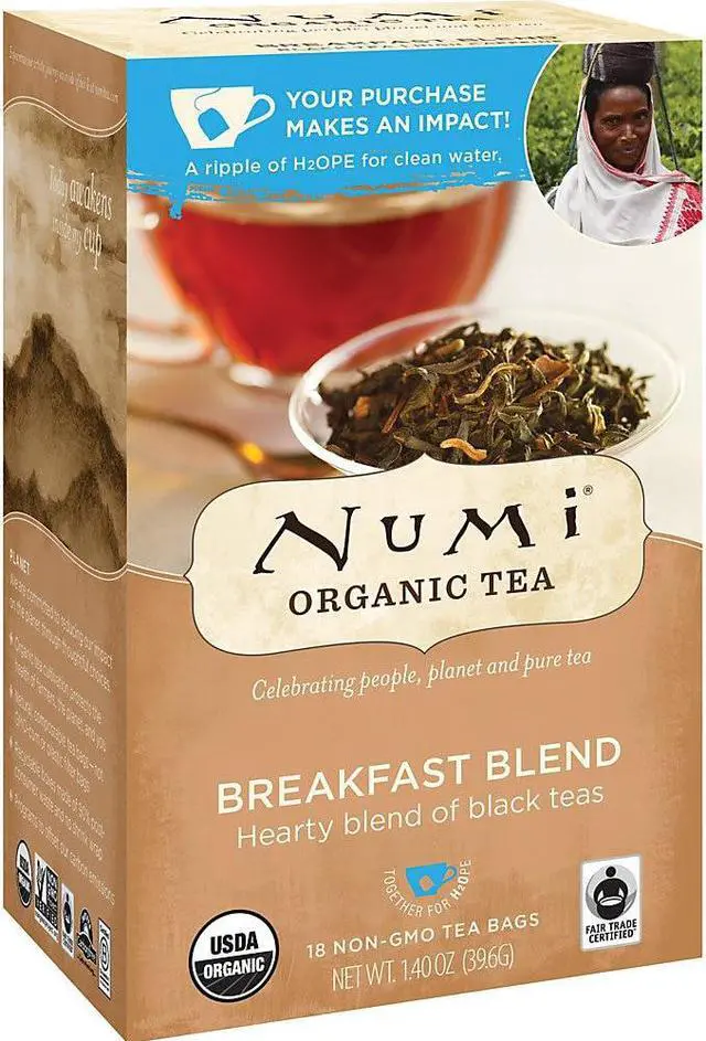 Alt view image 6 of 20 - Numi Organic Teas and Teasans 1.4oz Breakfast Blend 18/Box 10220