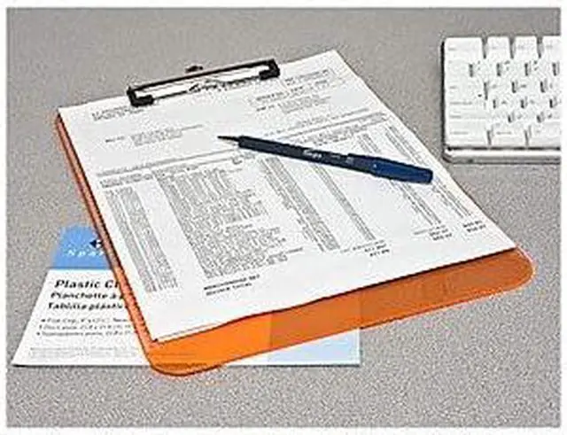 Alt view image 10 of 14 - Business Source Clipboard Plastic w/Flat Clip 9"x12" Smoke 01870