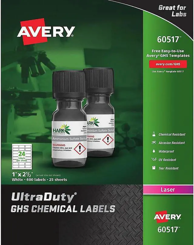 Alt view image 4 of 14 - Avery AVE60517 LABELS,GHS,24UP,LSR,WE, COLOR: WHITE - 60517