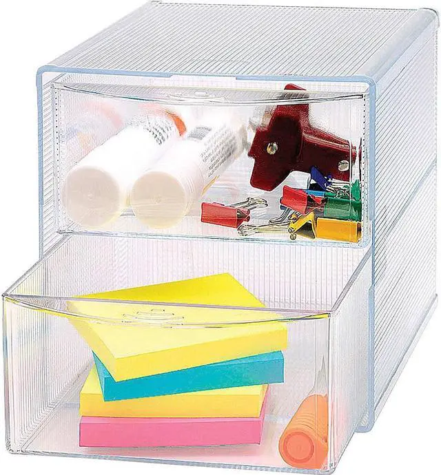 Alt view image 7 of 7 - Storage Organizer 2 Drawer 6"x6"x6" Clear