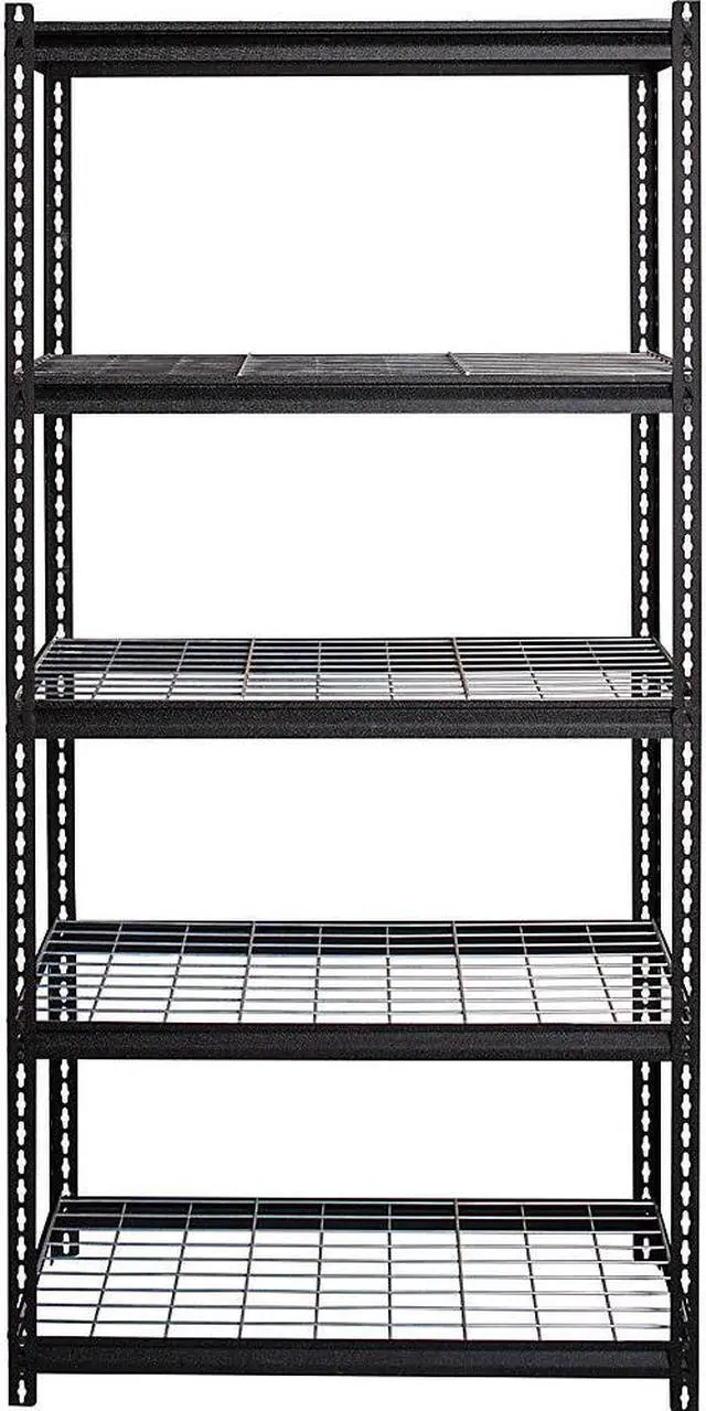 Alt view image 3 of 6 - Lorell LLR99929 Wire Deck Shelving, Black - 36 x 18 x 72 in.