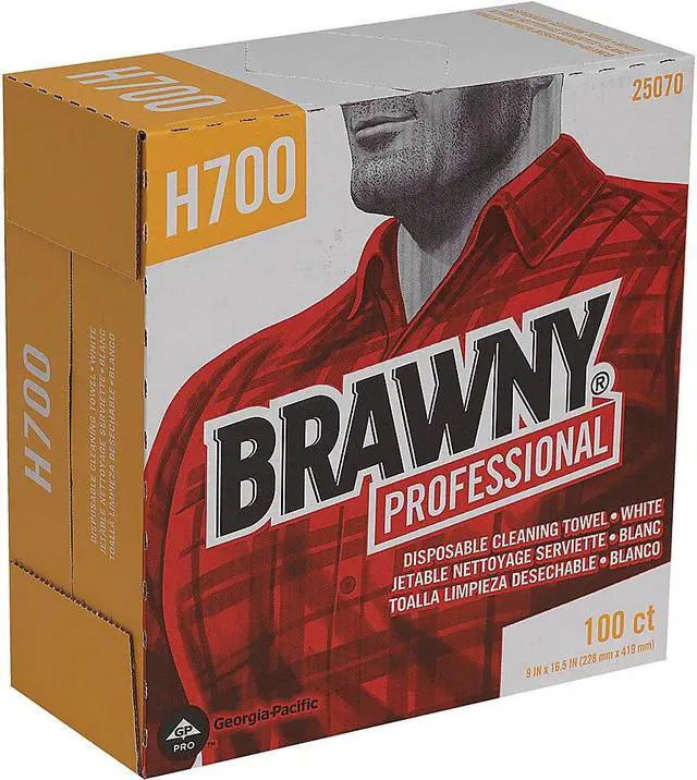Alt view image 7 of 20 - Brawny Heavy-Duty Shop Towels Cloth 9 1/10 x 16 1/2 100/Box 25070