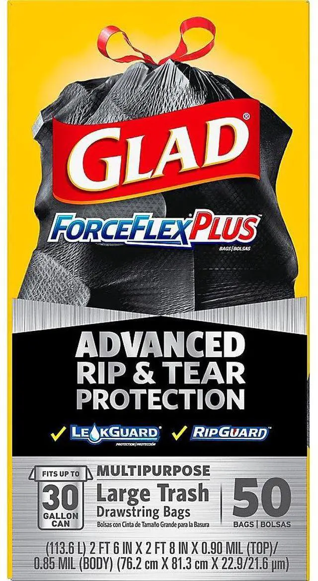 Alt view image 4 of 9 - Glad 30-gal ForceFlexPlus Drawstring Bags