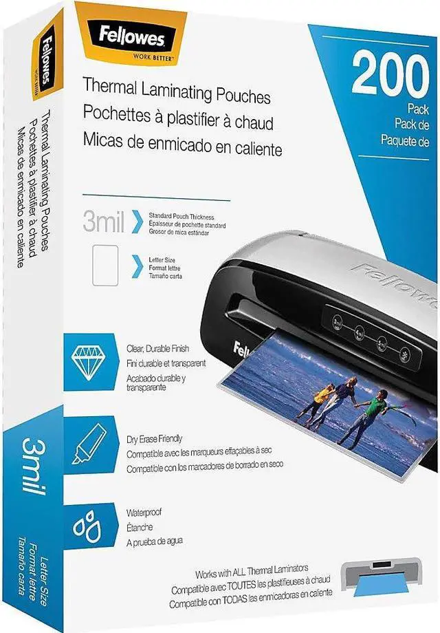 Alt view image 14 of 20 - Fellowes Laminating Pouches Letter Size Hot Pouch 9 x 11.5 3 mil 200 pack 5743401
