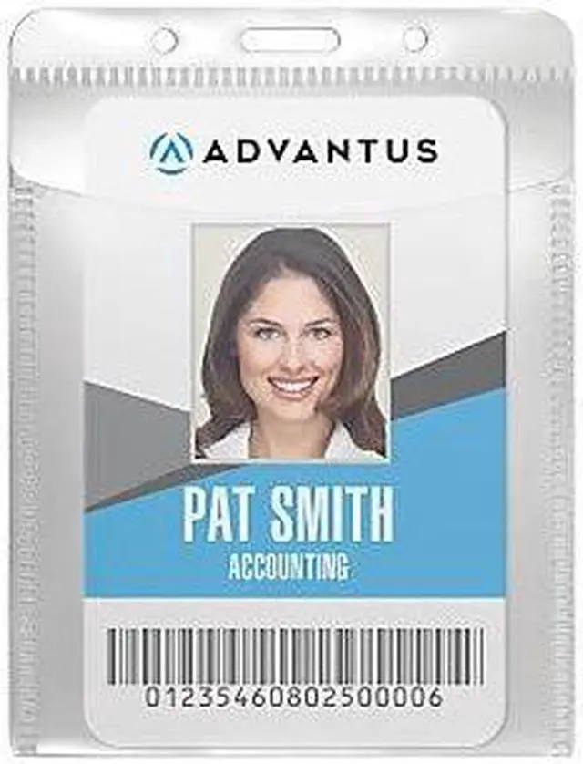 Alt view image 4 of 9 - Advantus 75604 PVC-Free Badge Holders, Vertical, 3" x 4", Clear, 50/Pack