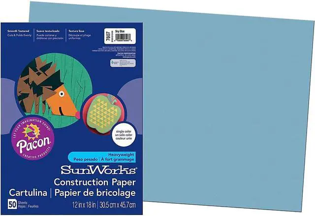 Alt view image 3 of 8 - Sunworks Construction Paper, 58lb, 12 X 18, Sky Blue, 50/Pack 7607