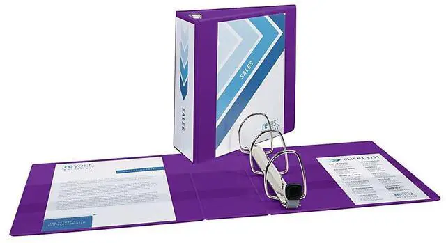 Alt view image 6 of 13 - Avery Heavy-Duty View Binder w/Locking EZD Rings 4" Cap Purple 79813