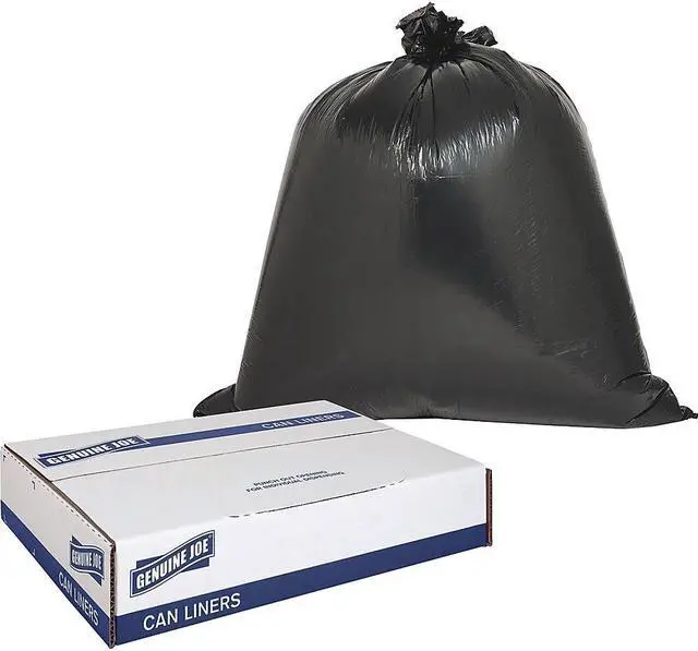 Alt view image 8 of 17 - Genuine Joe Can Liner 2-Ply 40"x46" 40-45 Gallon 40/CT Brown/Black 04046