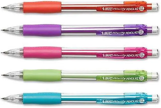 Alt view image 13 of 20 - Bic Mechanical Pencil Refillable Rubbergrip .9mm 5/PK Assorted MVP51