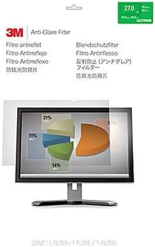 Alt view image 8 of 20 - 3M Antiglare Flatscreen Frameless Monitor Filters for 27" Widescreen LCD 16:9
