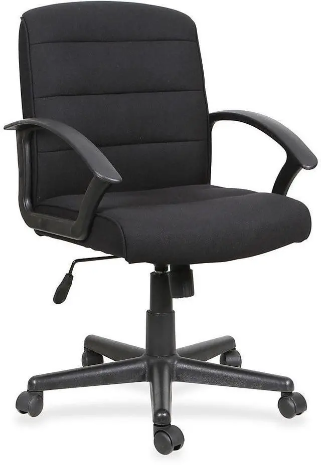 Main image of Lorell Fabric Task Chair - Black Fabric Seat - Black Fabric Back - 1 Each