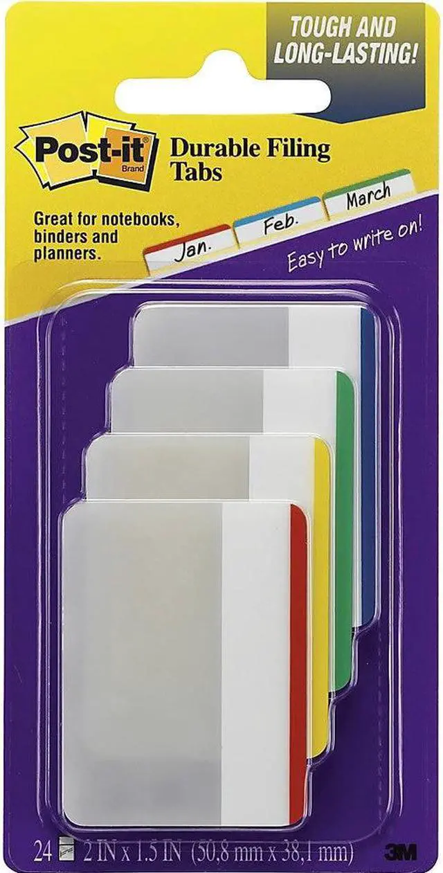Alt view image 13 of 20 - Post-it File Tabs 2 x 1 1/2 Lined Assorted Primary Colors 24/Pack 686F1