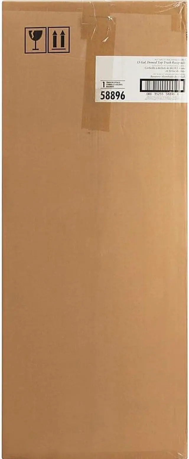 Alt view image 5 of 13 - Genuine Joe Trash Receptacle Domed Top 15 Gal. Black/Silver 58896