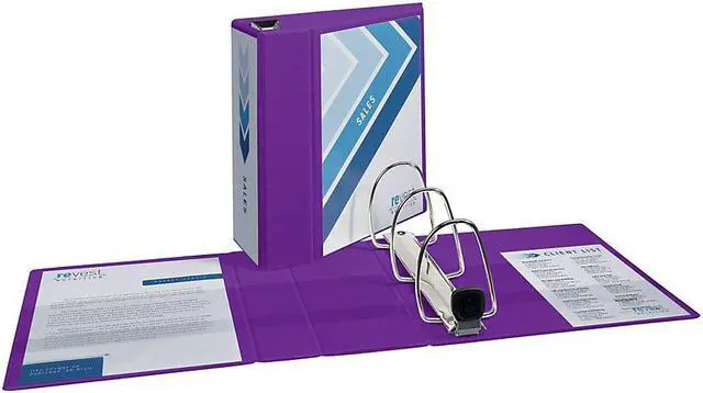 Alt view image 3 of 5 - Avery Heavy-Duty View Binder w/Locking EZD Rings 5" Cap Purple 79816
