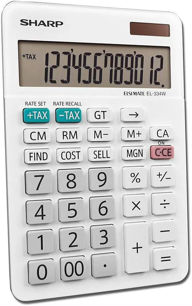 Alt view image 13 of 20 - Sharp Calculators EL-334WB Business Calculator, White 4.0