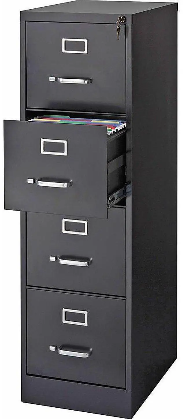 Main image of Lorell Vertical File 22" Deep 4-Dwr Letter 15"x22"x52" BK 42294